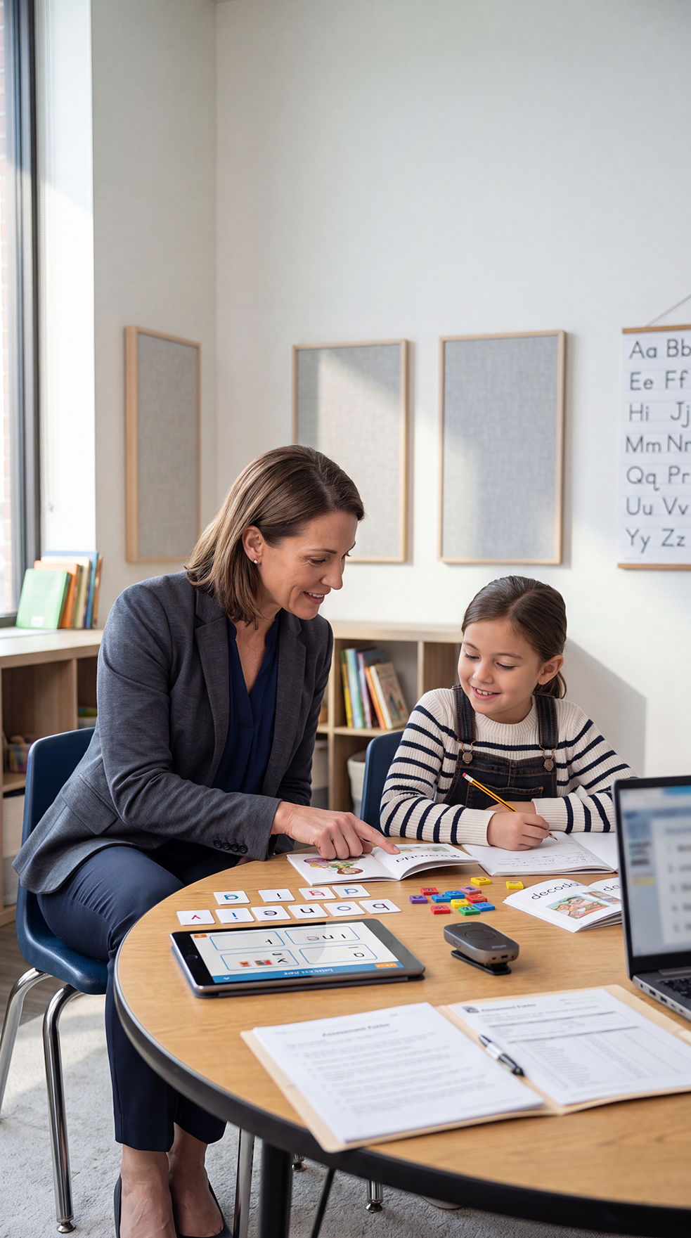 A specialist working one-on-one with a student